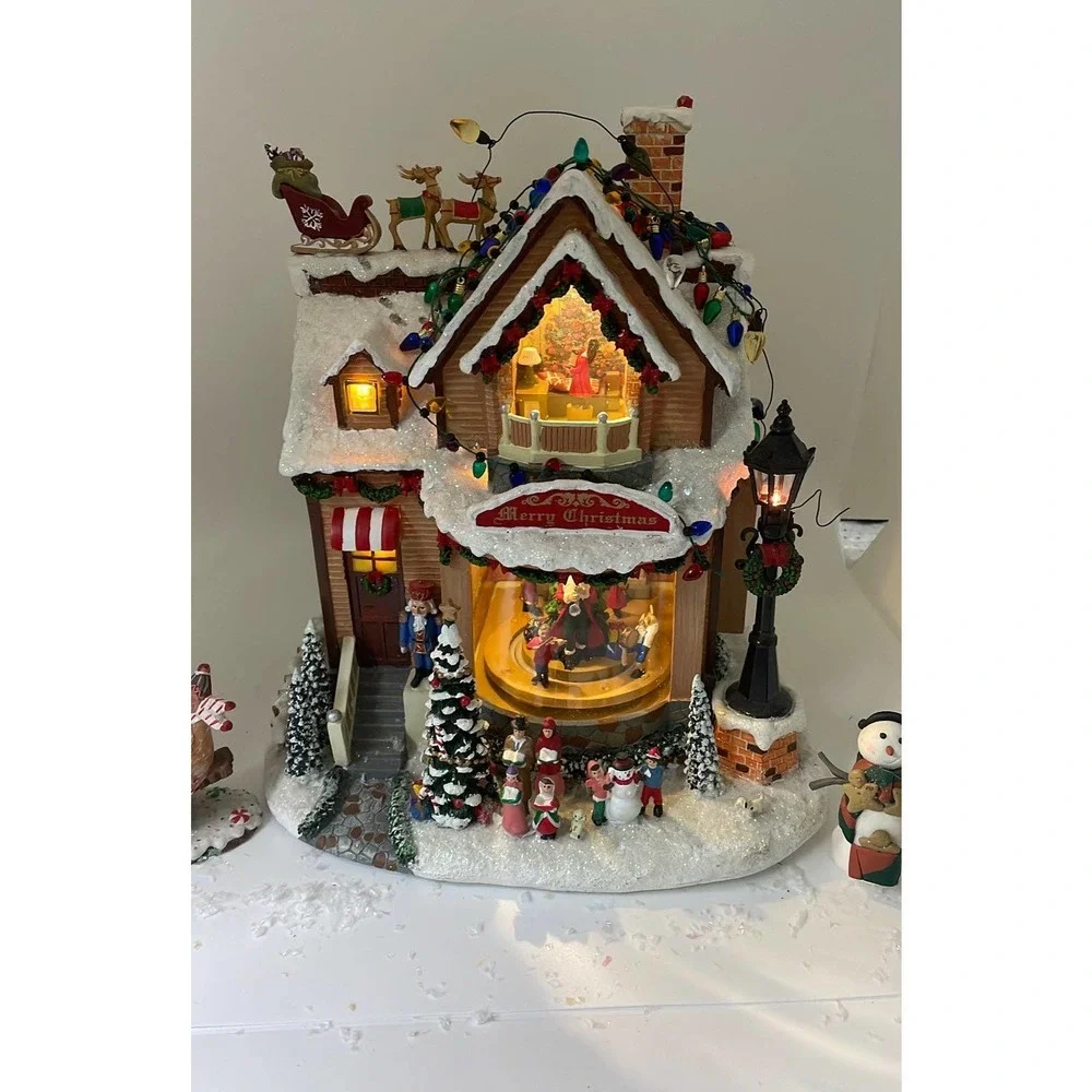 Allstate Floral~ Holiday House~ Large animated Box Victorian VNTG - Picture 7 of 12